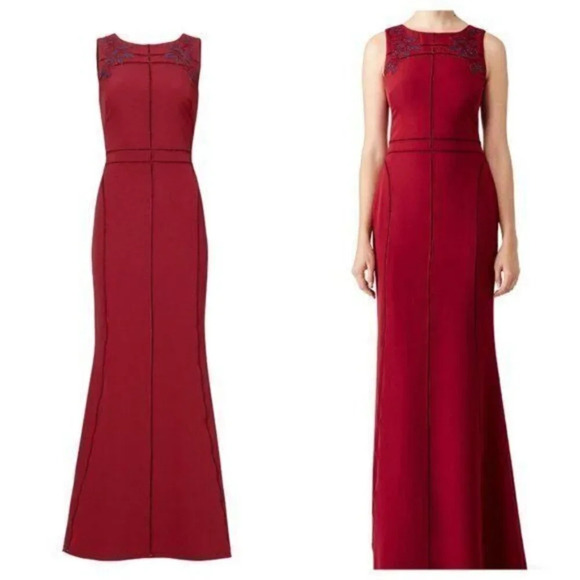 Marchesa Notte Burgundy Vine Gown Dress 6 - Picture 1 of 6